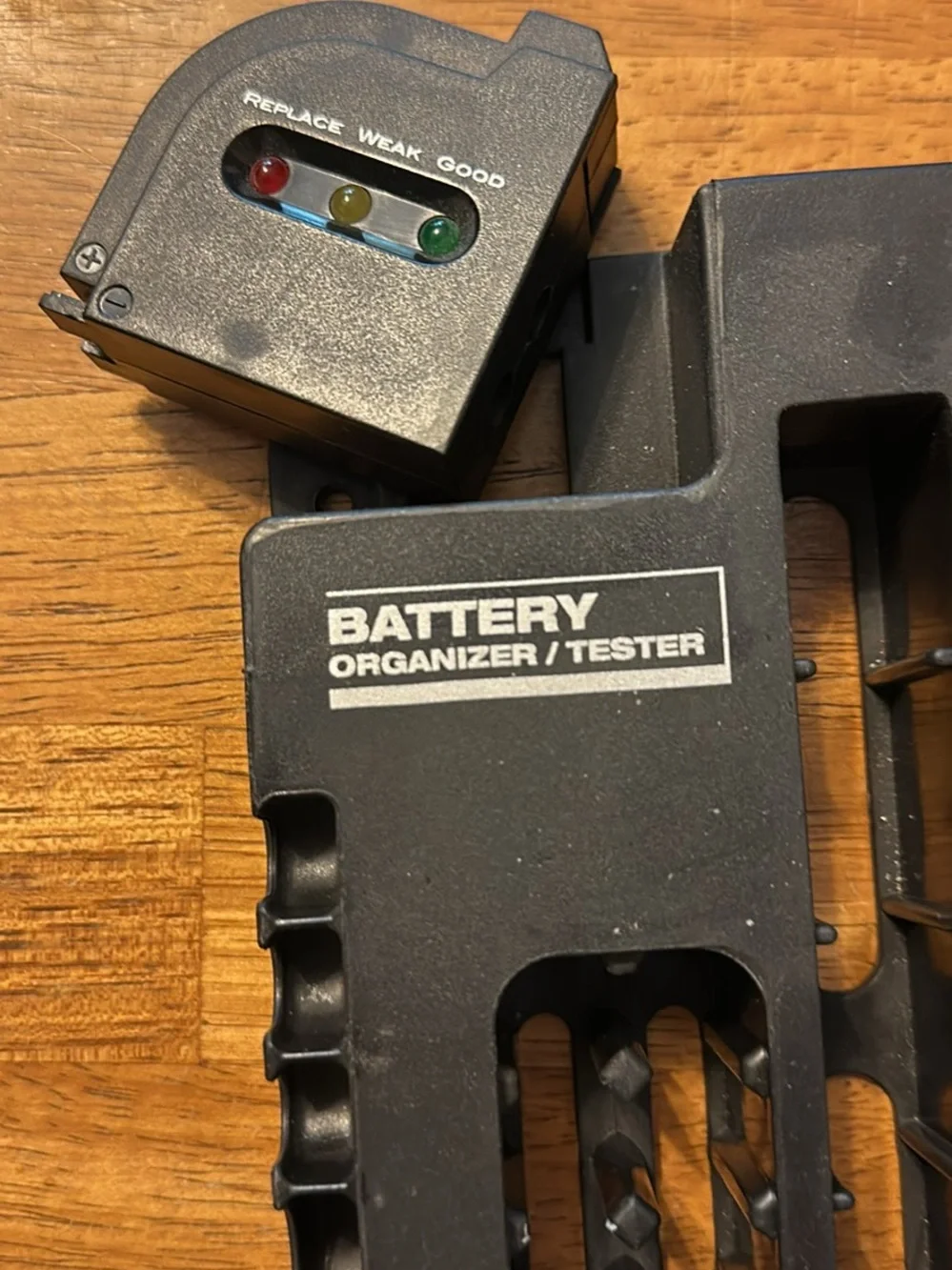Battery Organizer & Tester Tray - Black 10” x 7.5”